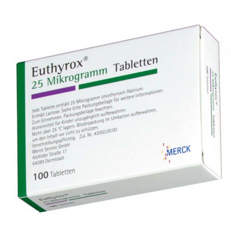 Эутирокс EUTHYROX 25 - 100 Шт